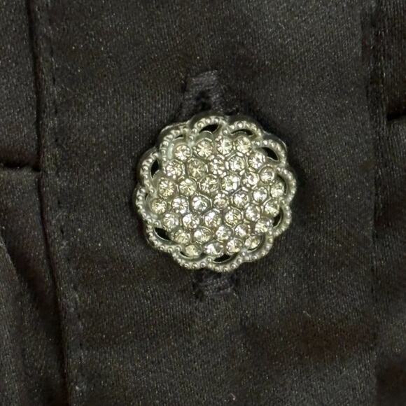 NWT ZARA Rhinestone Button Satin Mini Shirt Dress in Black SZ S - Picture 7 of 12